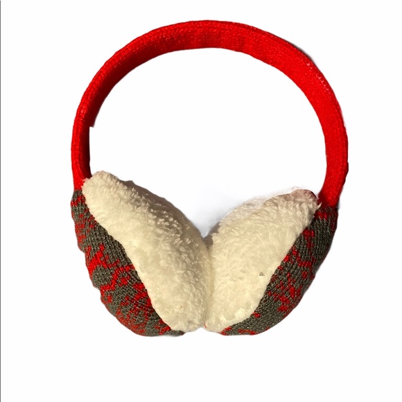 Reindeer Knit Holiday Earmuffs - Picture 2 of 4